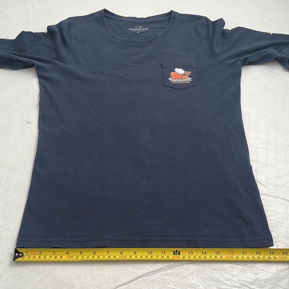 Vineyard Vines navy blue Happy Thanksgiving whale long sleeve pocket t-shirt - Picture 8 of 10